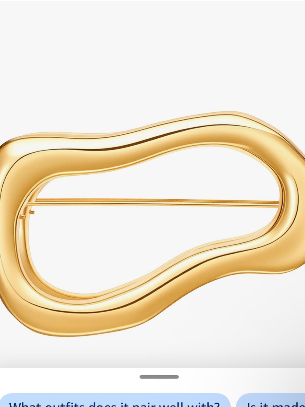Gold Irregular Abstract Brooch Pin